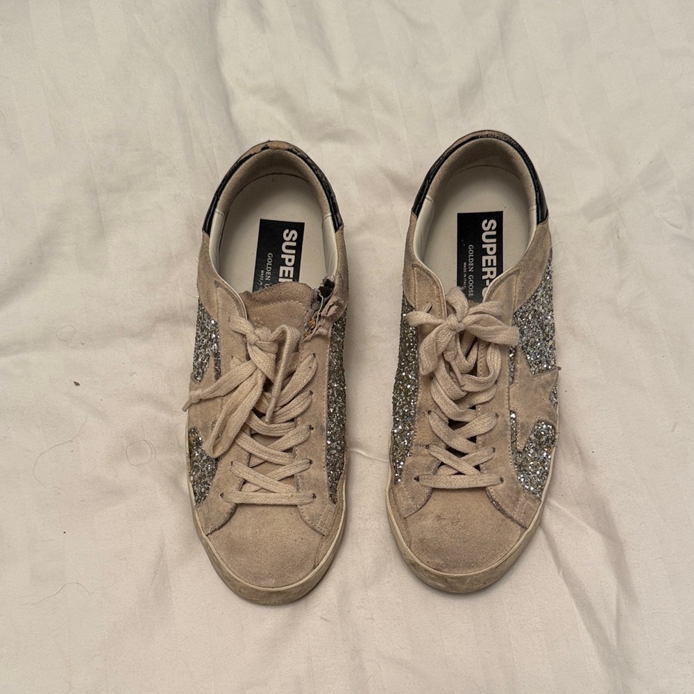 Golden goose superstar Sneakers - Beige and Silver